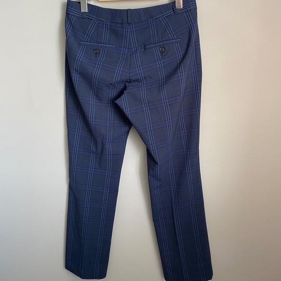 Banana Republic LOGAN Women's Wool Blend Blue Plaid‎ Dress Pants Size 2 - Picture 4 of 10